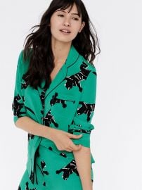 Long-Sleeve Silk Crepe De Chine Pajama Top at Diane von furstenberg